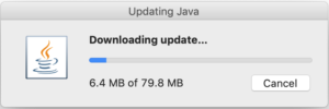 Javaバージョンアップダウンロード中