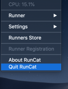 RunCat　停止