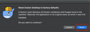 Docker　バージョンアップとエラー reset