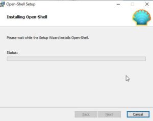 OpenShell　インストール中