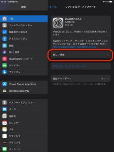 iPadOS　追加アップデート　確認