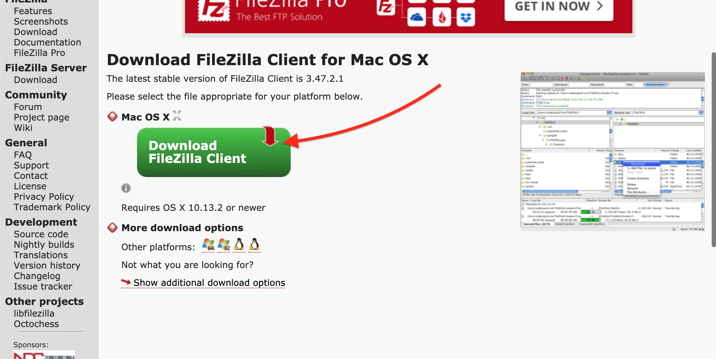 Не работает filezilla mac os