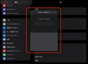 iPad Touch ID認証追加　パスコード