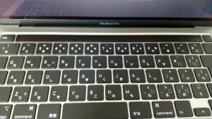 2020年モデル13インチMacBook Pro　キーボード