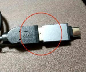 USB タイプA→タイプC変換アダプタ　USB接続
