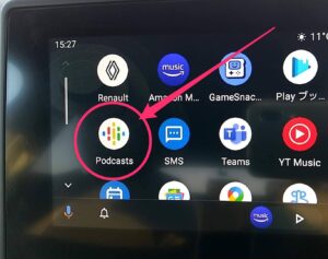 Android Auto 天気予報　ニュースアプリ　Podcasts