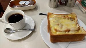 喫茶室ルノアール　てりたまチーズトーストとブレンドコーヒー