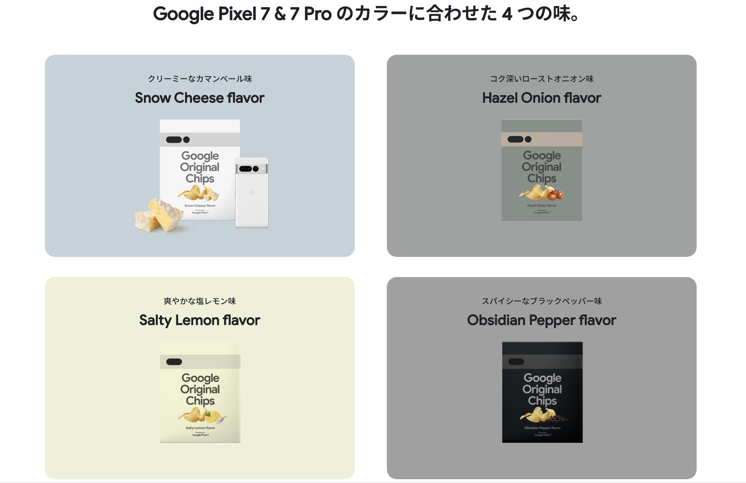 Google Orignal Chips　応募　４つの味