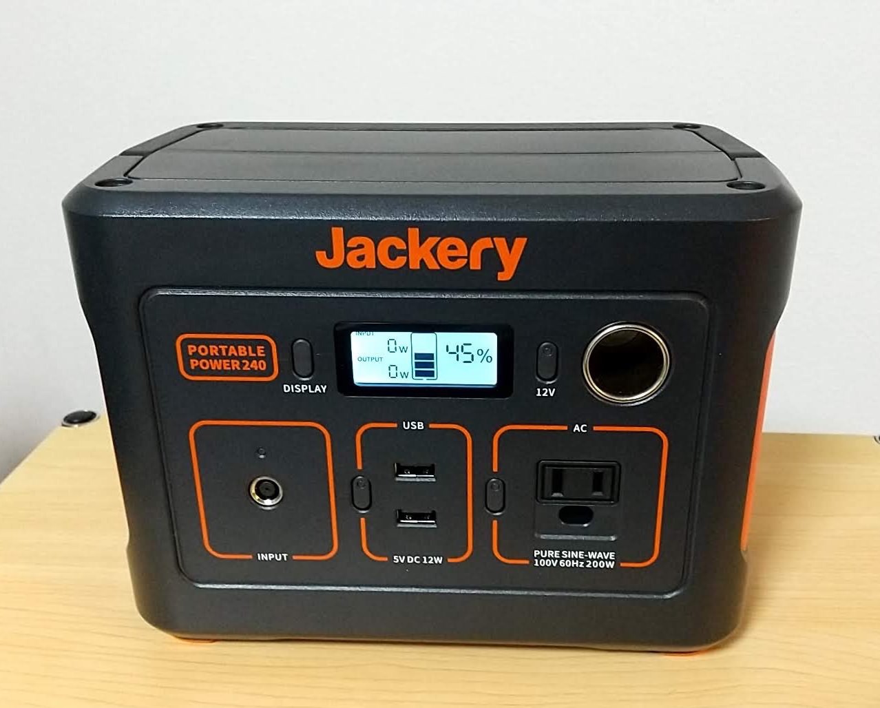 Jackery ポータブル電源 240　バッテリー残量画面