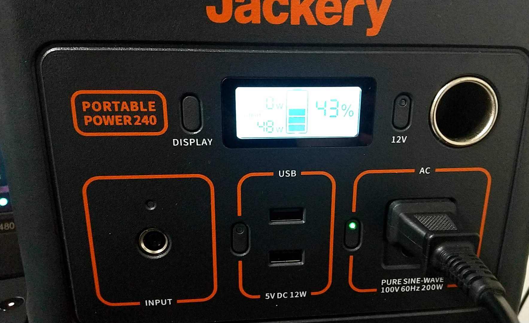 Jackery ポータブル電源 240　AC出力端子　アプトプット