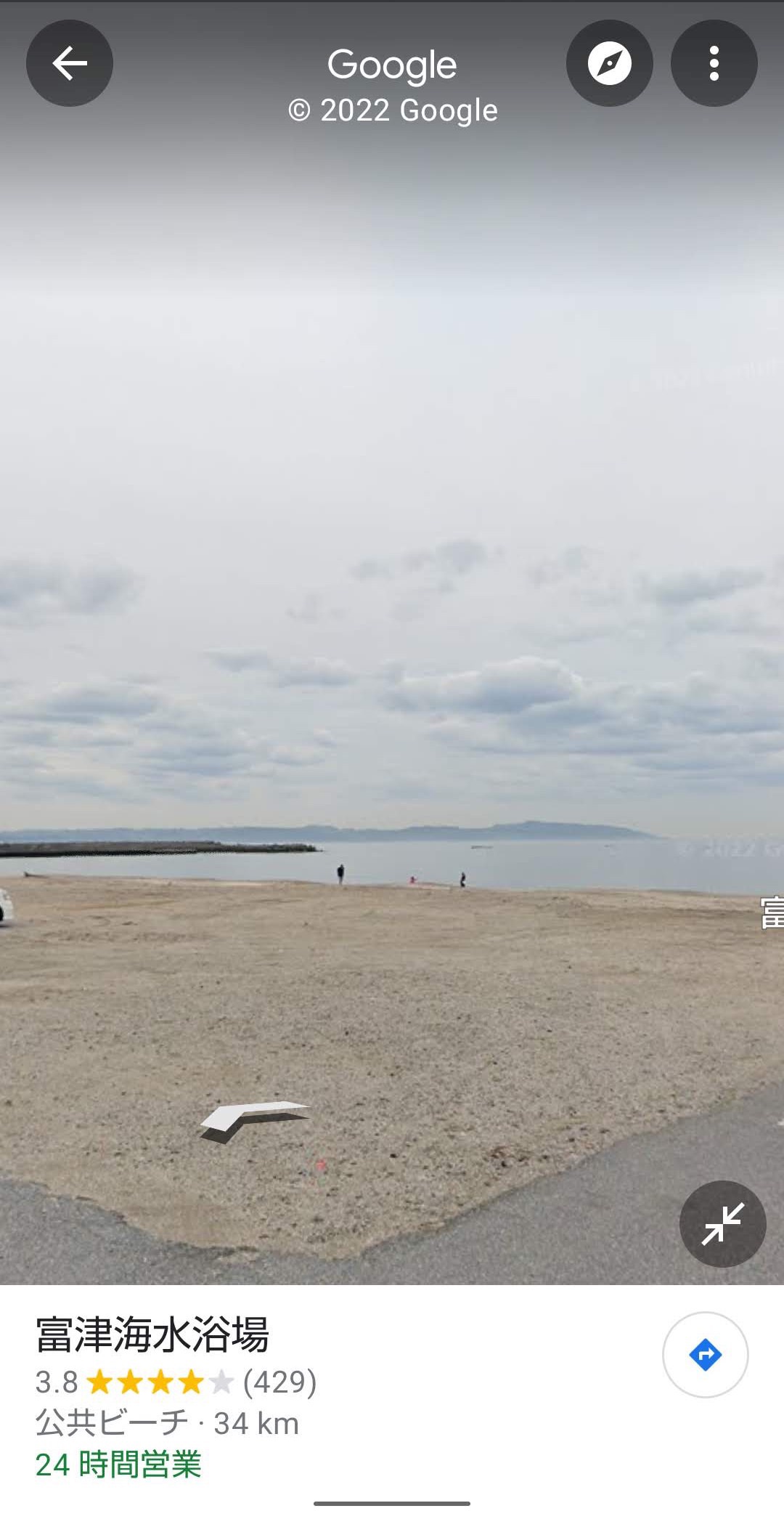Googleマップで360°写真　確認　海水浴１