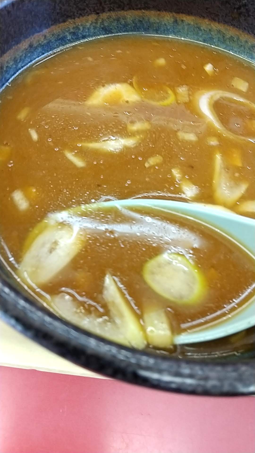 山岡家　和節とんこつ醤油つけ麺　割スープ入れる