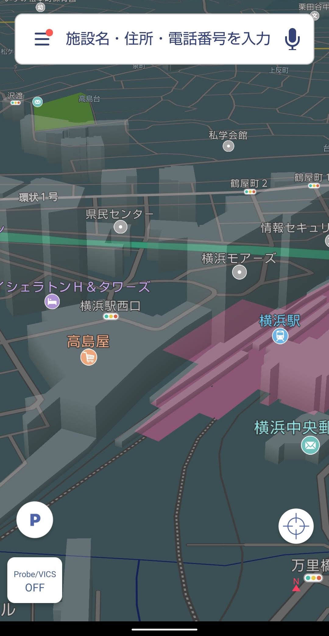 moviLink　3Dマップ　横浜駅