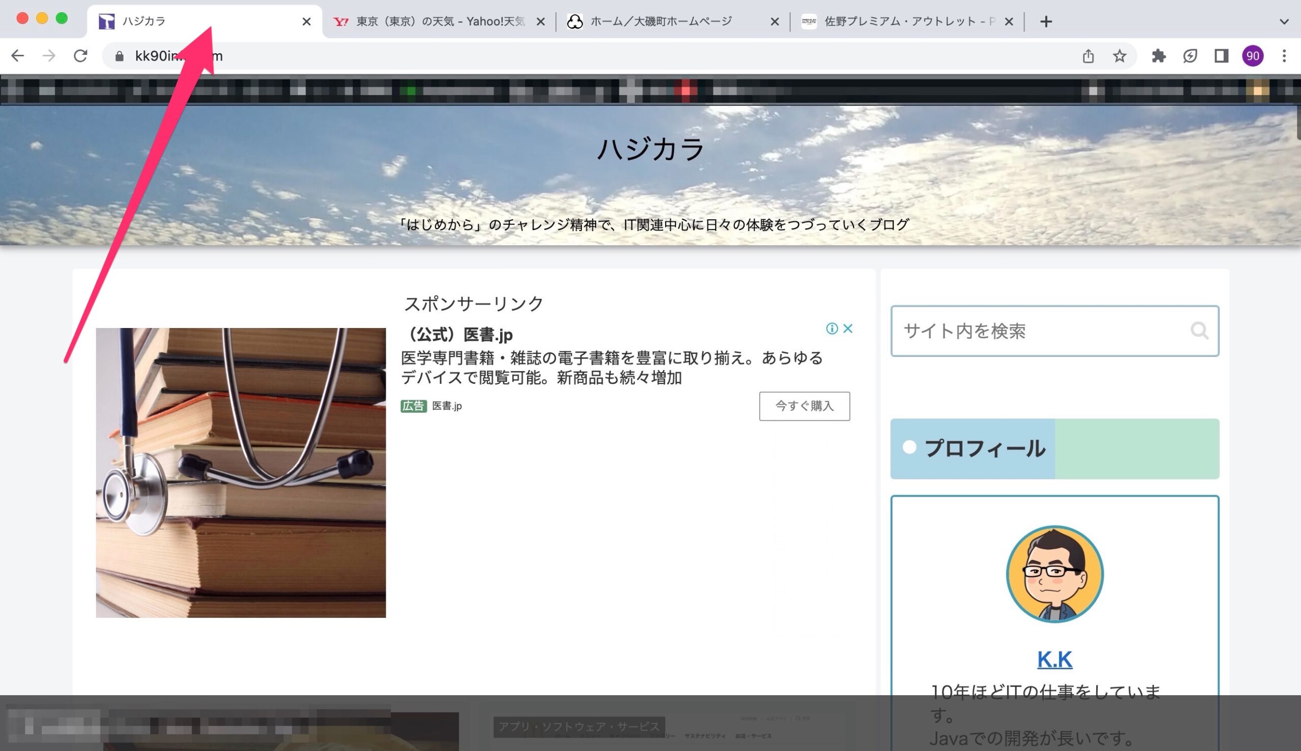 Google Chrome タブ固定　開く