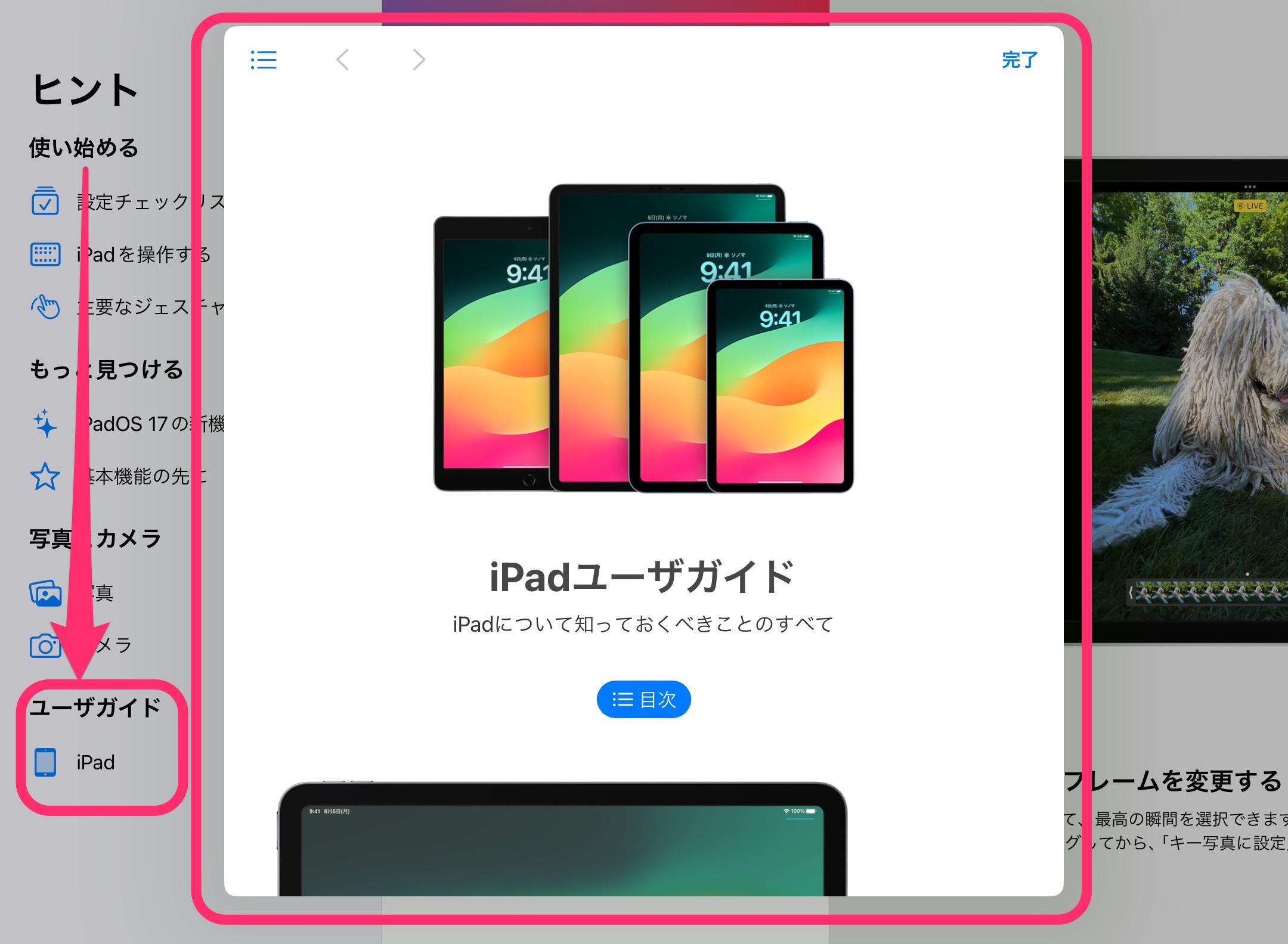 iPadOS ヒントアプリ　ユーザガイド