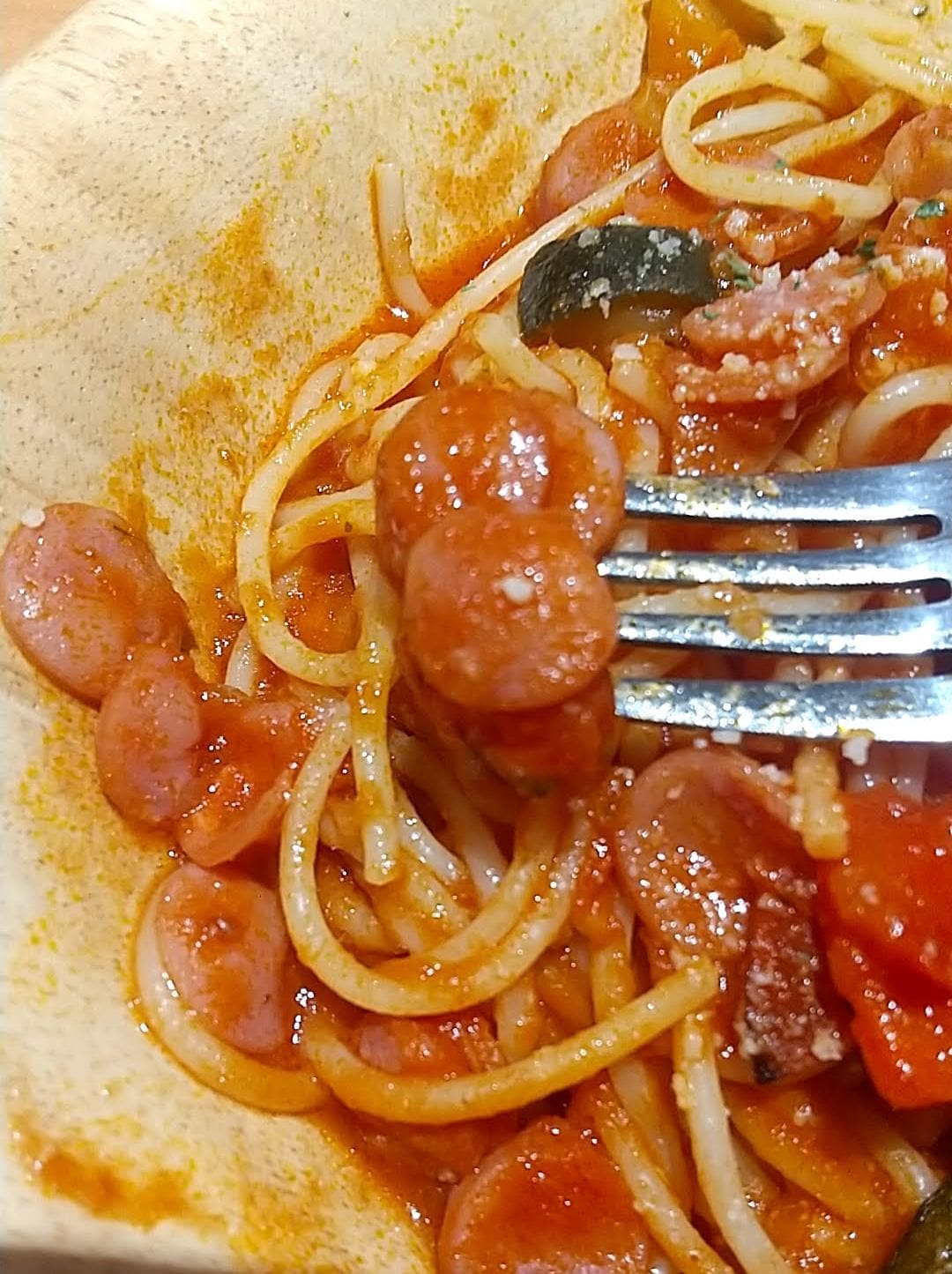 サイゼリヤ　イタリヤ野菜のトマトスパゲッティ　具材