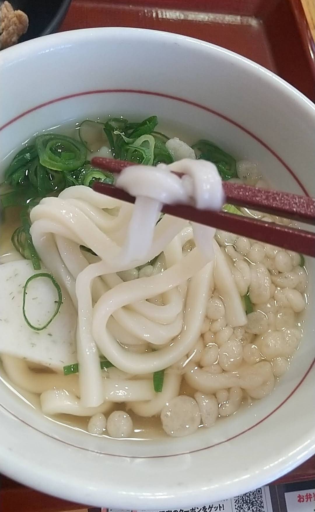 なか卯　牛すき丼セット　うどん食べる