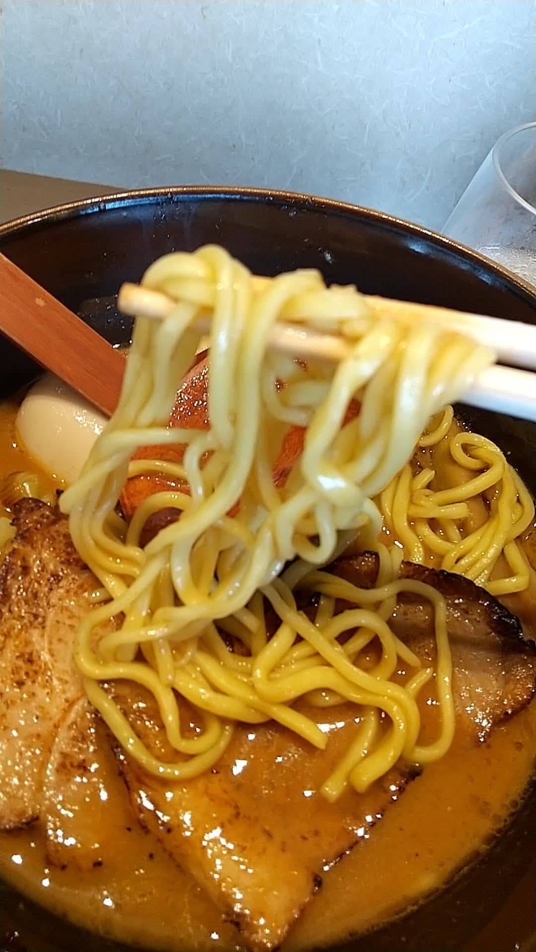 麺屋 梅ノ木　特製味噌ラーメン　麺