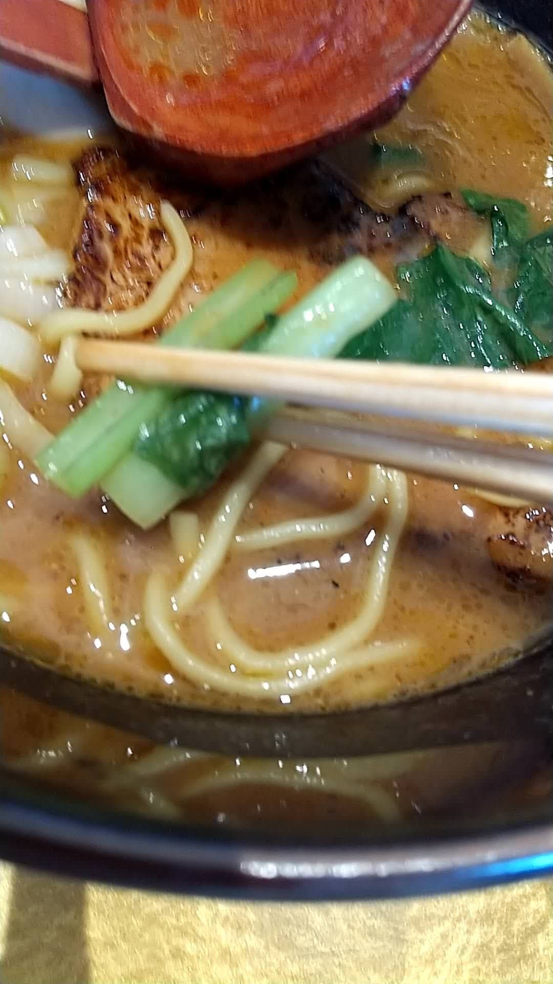 麺屋 梅ノ木　特製味噌ラーメン 小松菜