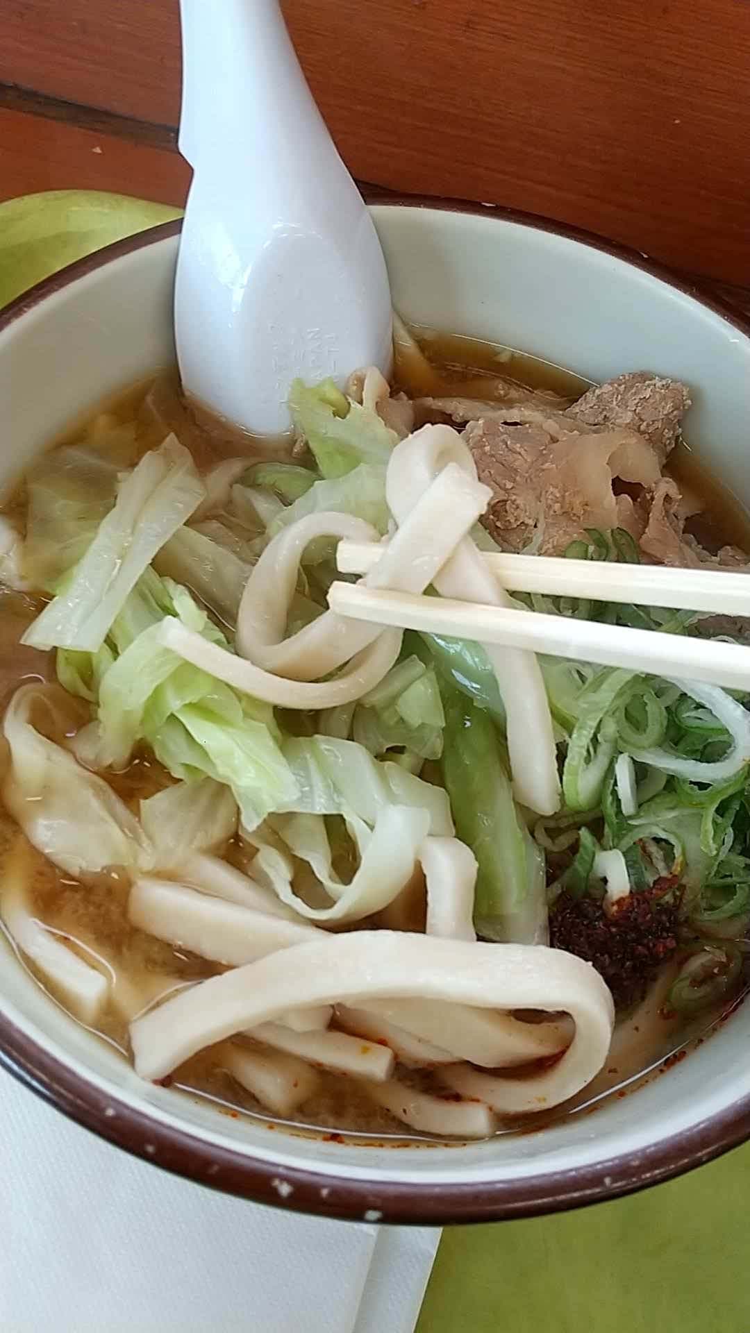 初狩パーキングエリア下り　吉田のうどん　麺