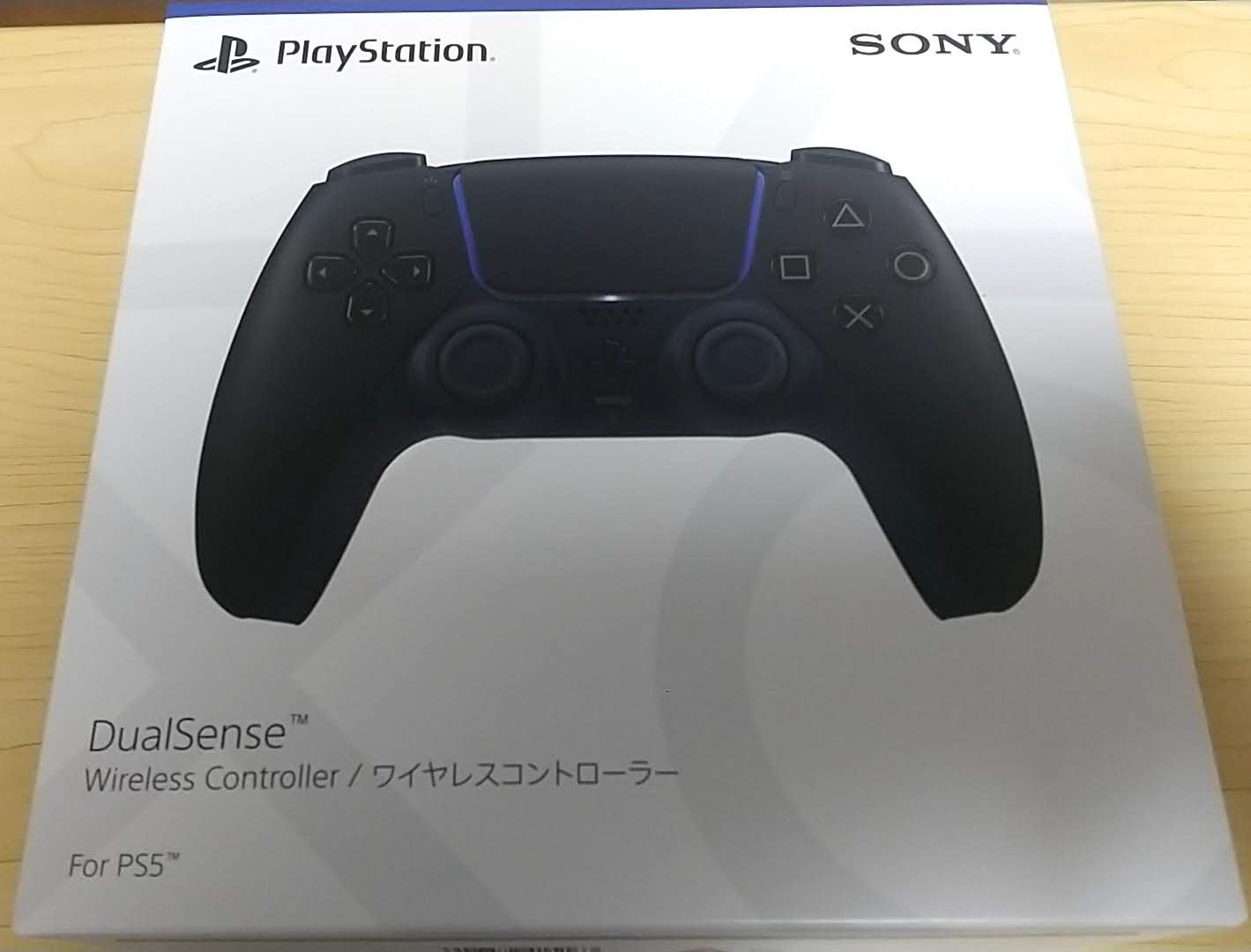 PS5の「DualSense ワイヤレスコントローラー(CFI-ZCT1J)」　ミッドナイト ブラック　箱