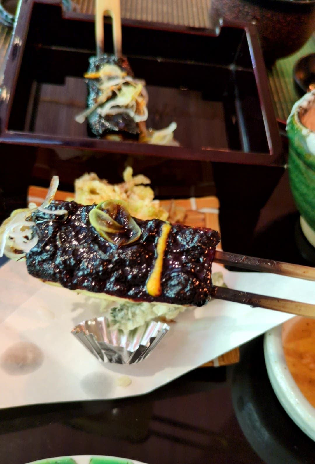 滋養料理 山法師　山法師ごはん　田楽豆腐食べる