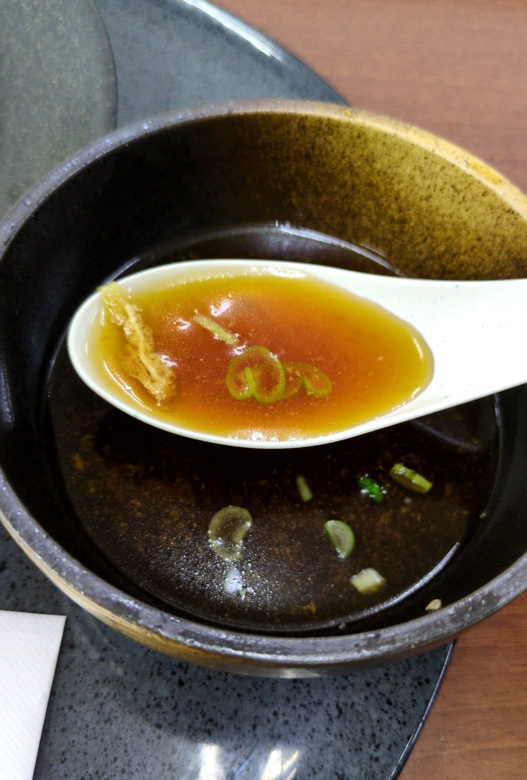 高坂サービスエリア下り　肉汁ひもかわうどん並　汁と