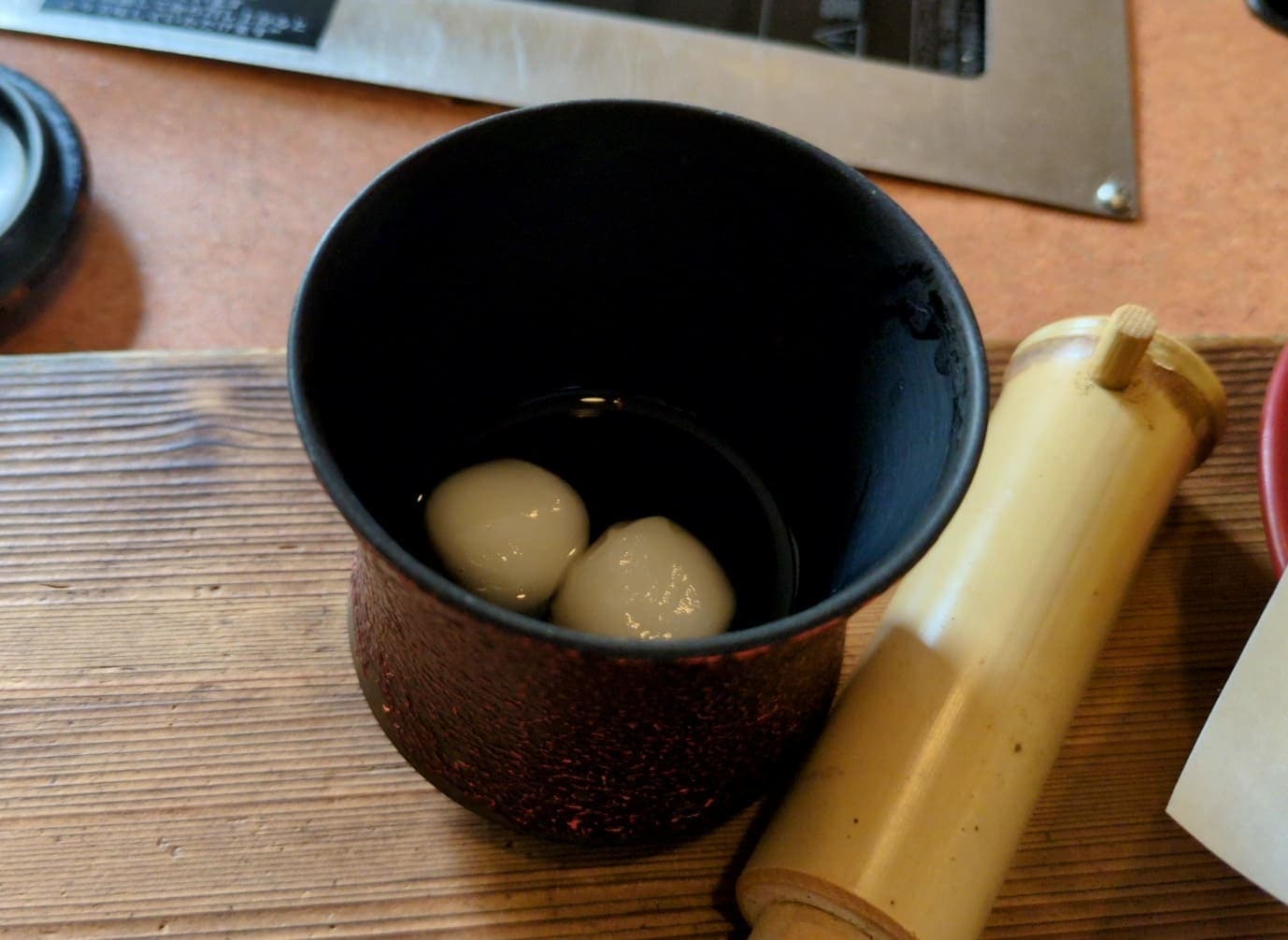 天山湯治郷　楽天　食事　うどん　白玉