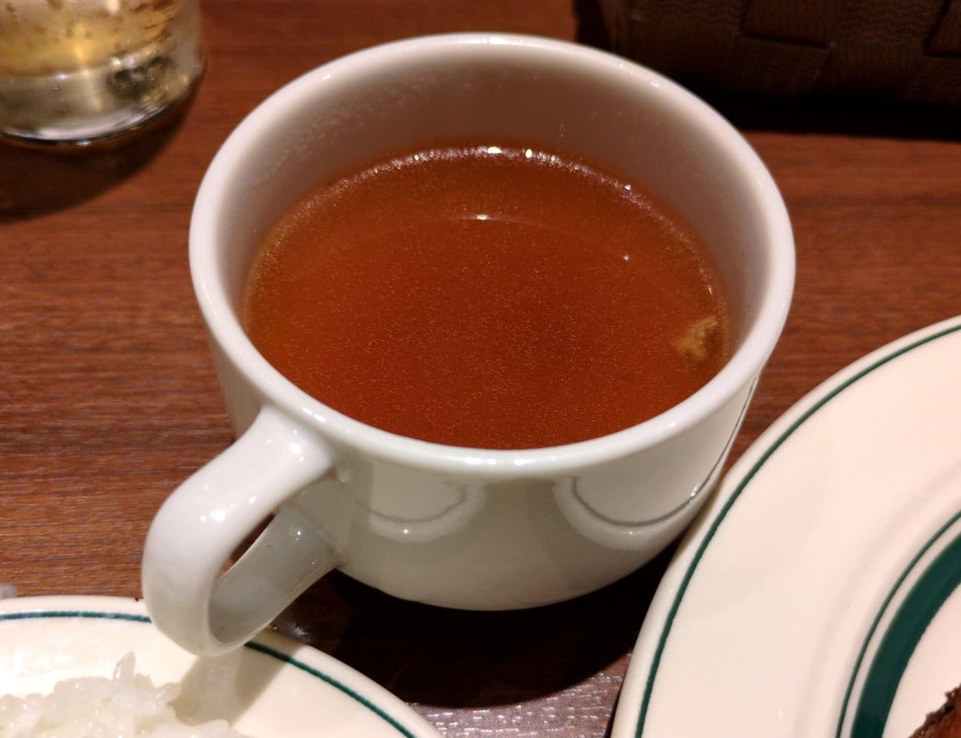マロリーポークステーキ　日和山　ライススープセット スープ