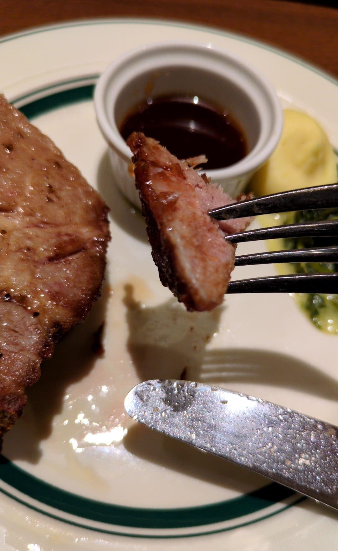 マロリーポークステーキ　日和山　ライススープセット　食べる２
