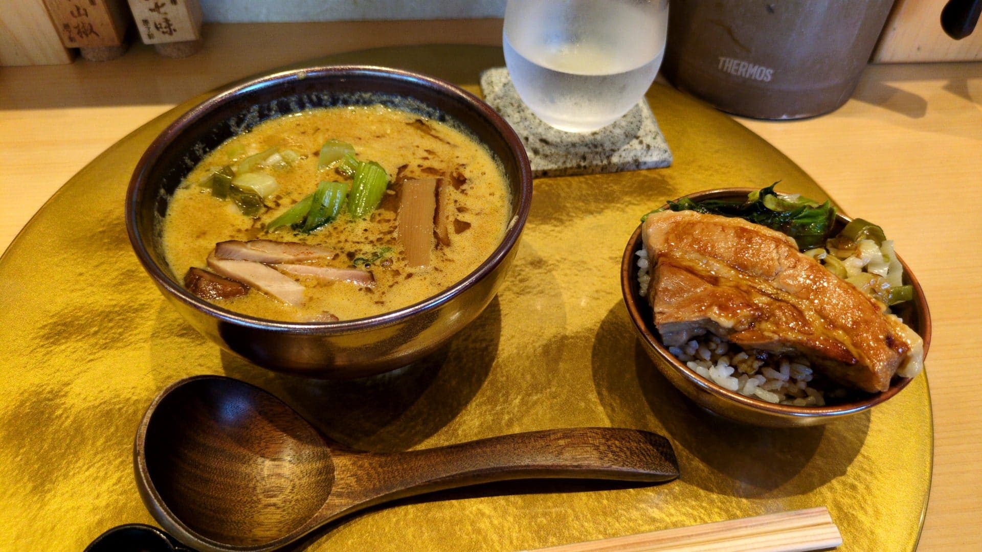 麺屋 梅ノ木　ミニ味噌ラーメン＋自家製トロける角煮丼(小)