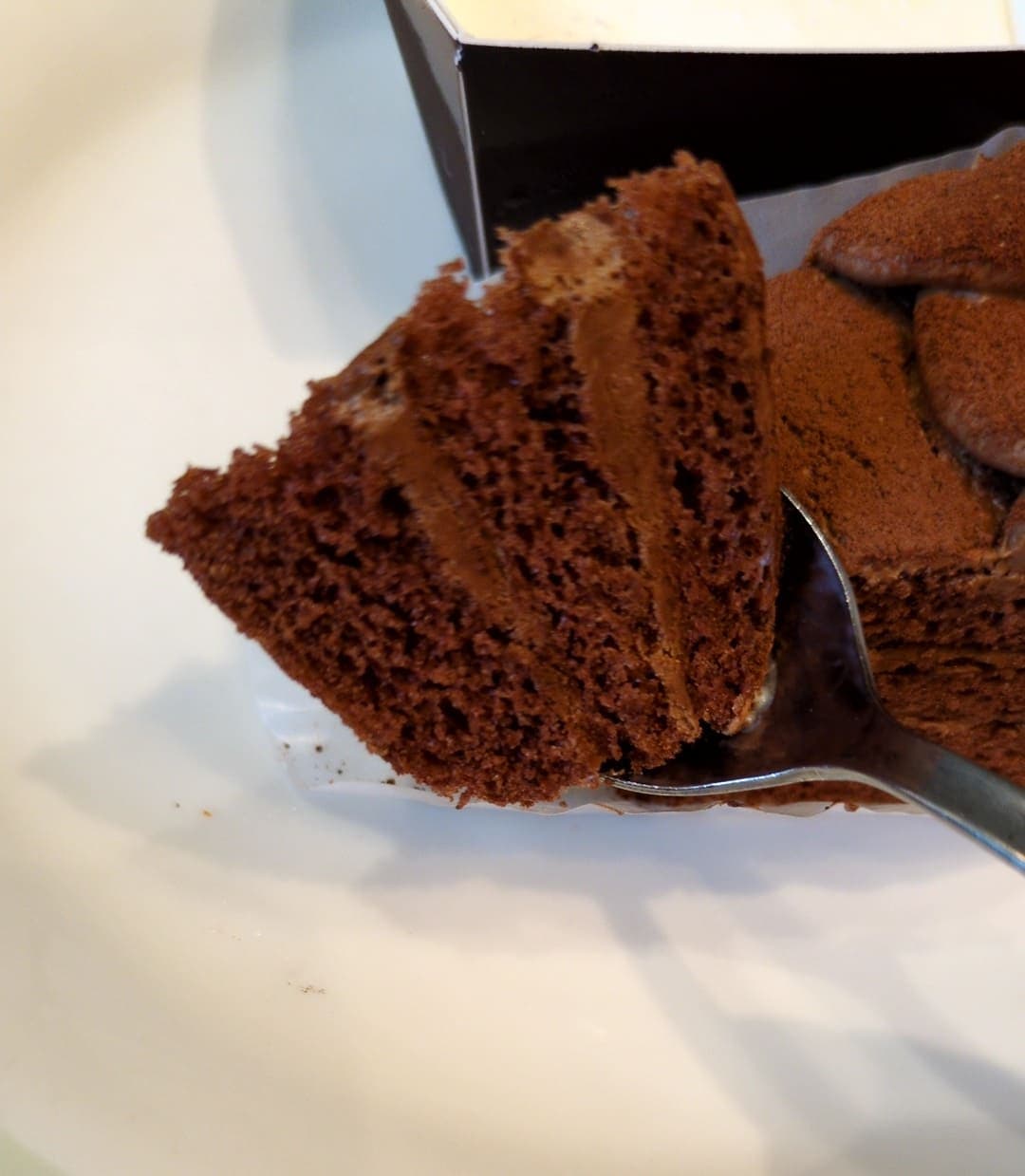 サイゼリヤ　チョコレートケーキ&ミルクジェラート　食べる４
