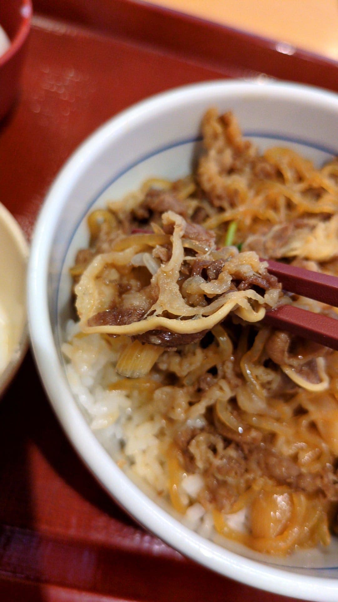 なか卯　温たま牛すき丼　食べる２