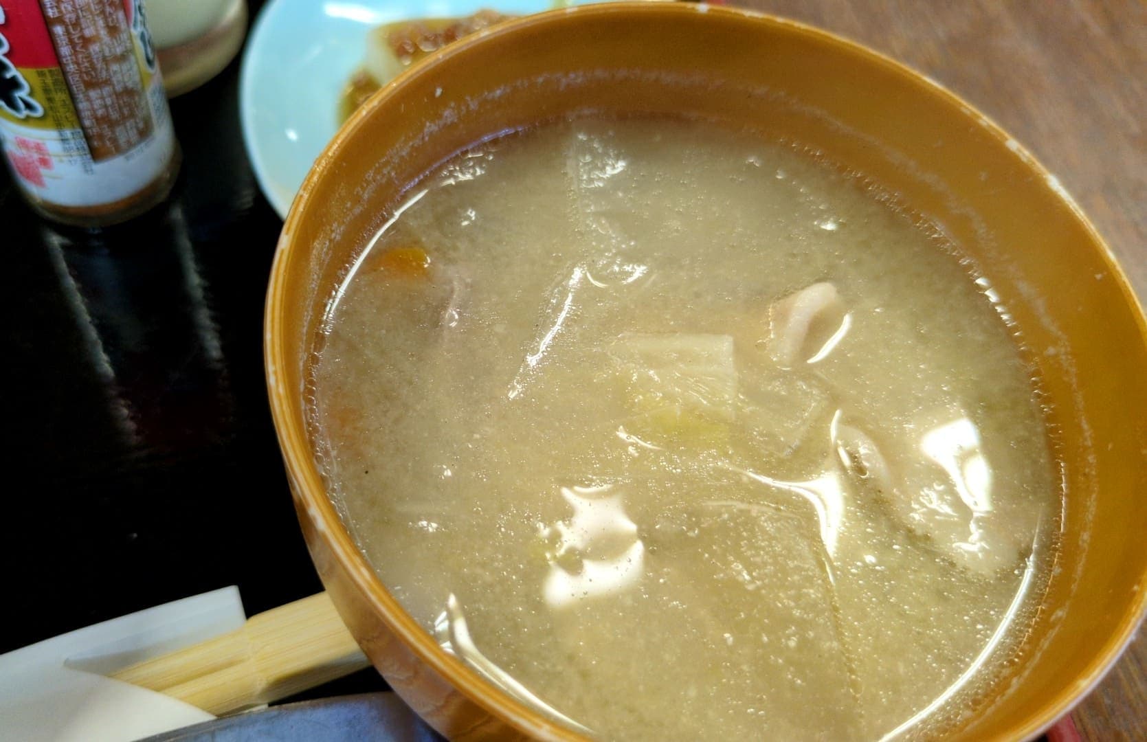 峠茶屋　カルビ定食　とん汁付き　とん汁