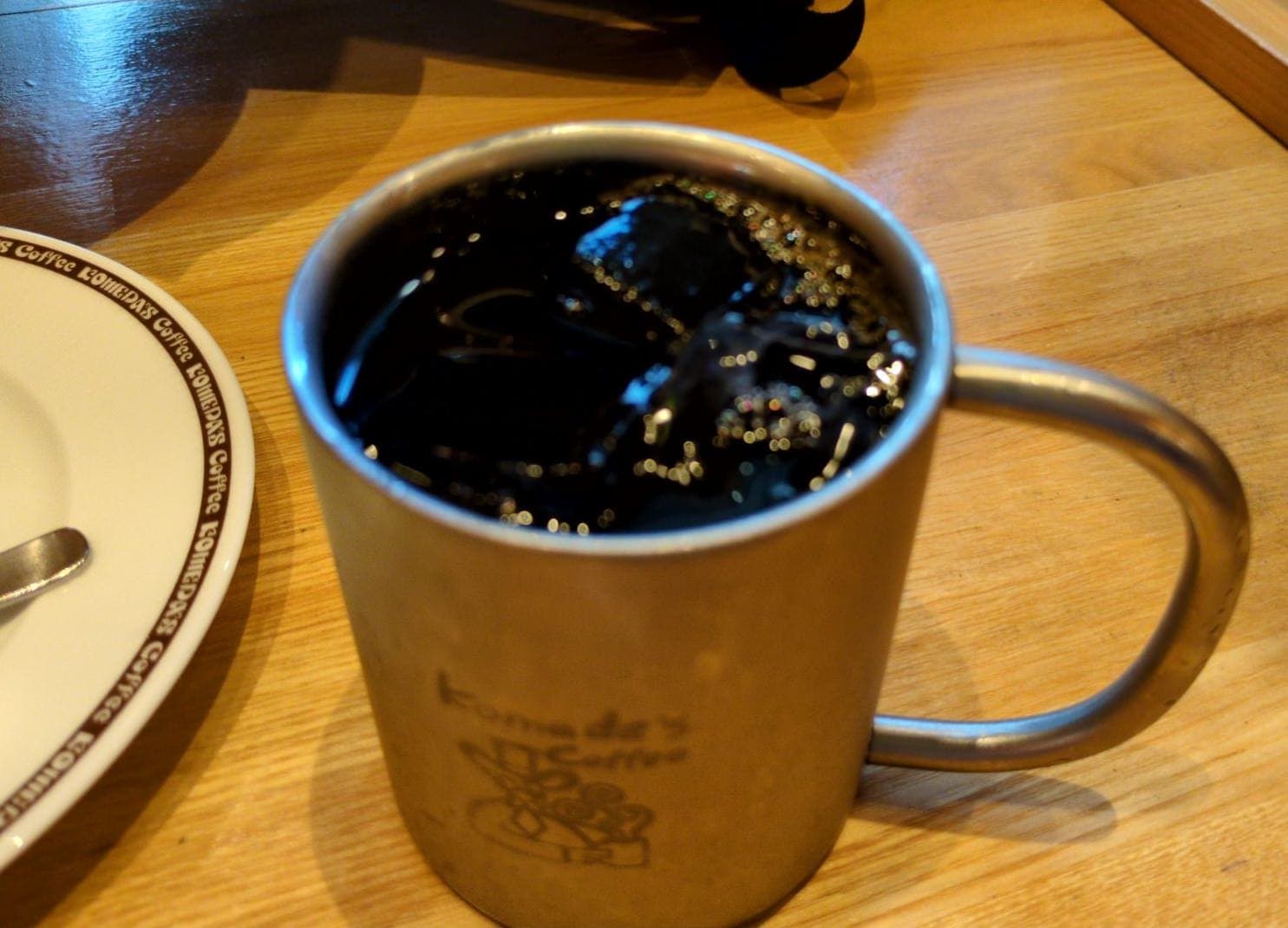 コメダ珈琲　塩キャラメルモンブラン　ケーキセット アイスコーヒー