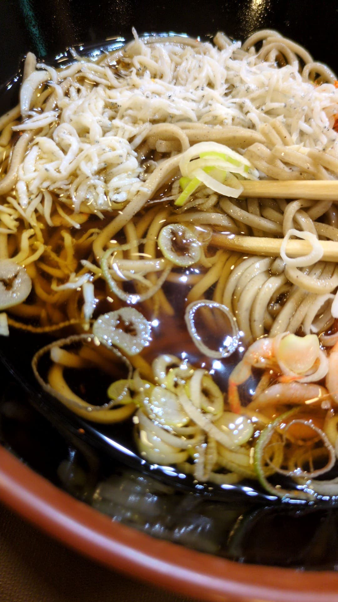 足柄サービスエリア下り足柄麺処　しらすと桜エビのそば　汁