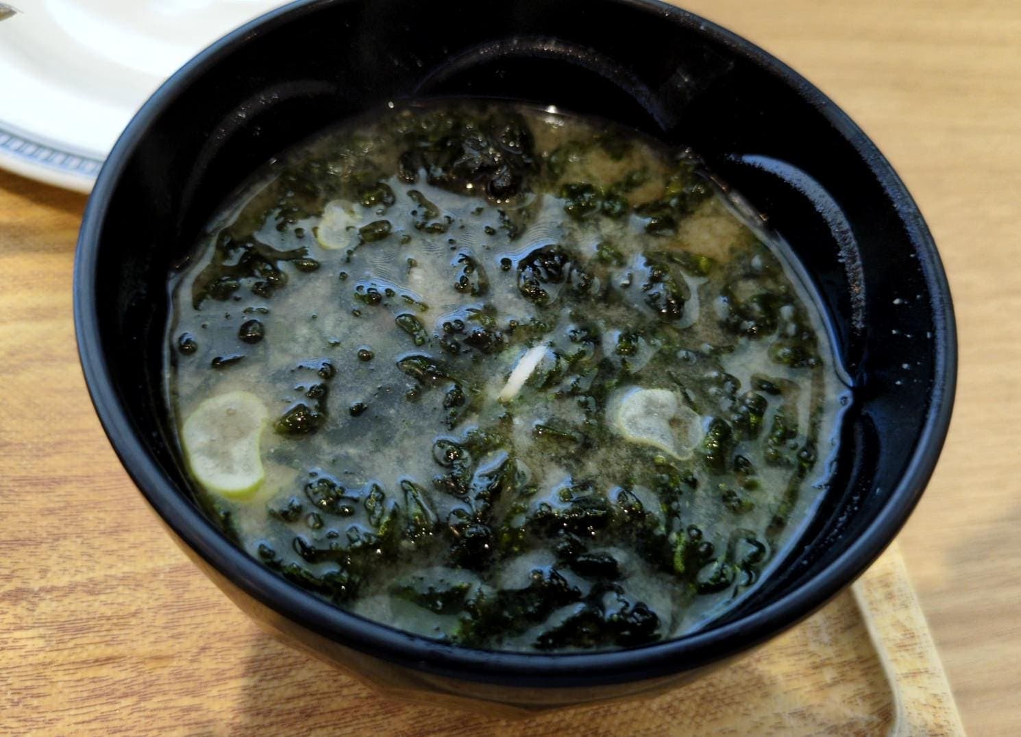 レストランみなと食堂　極海苔弁定食　味噌汁