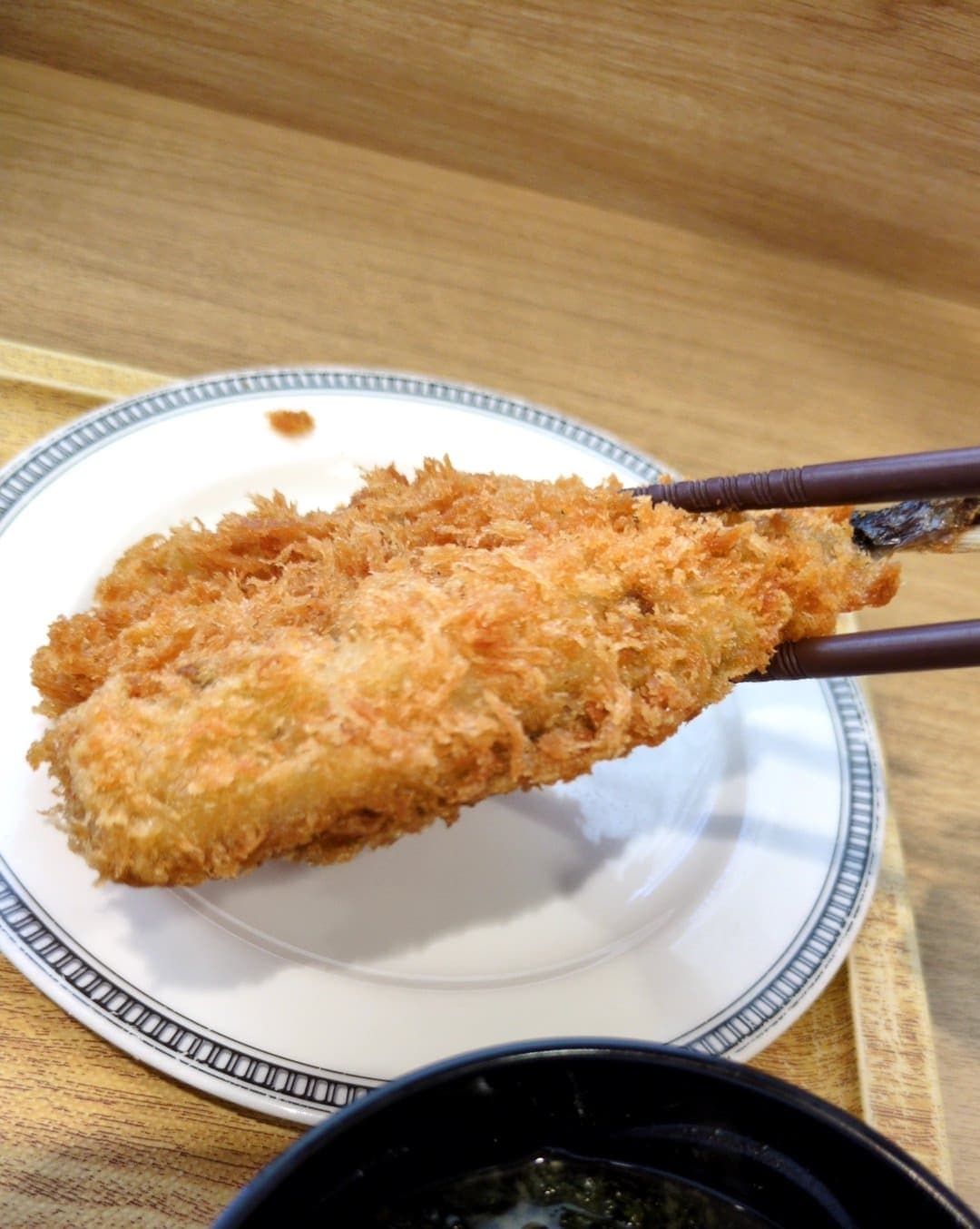 レストランみなと食堂　極海苔弁定食　大きいアジフライ