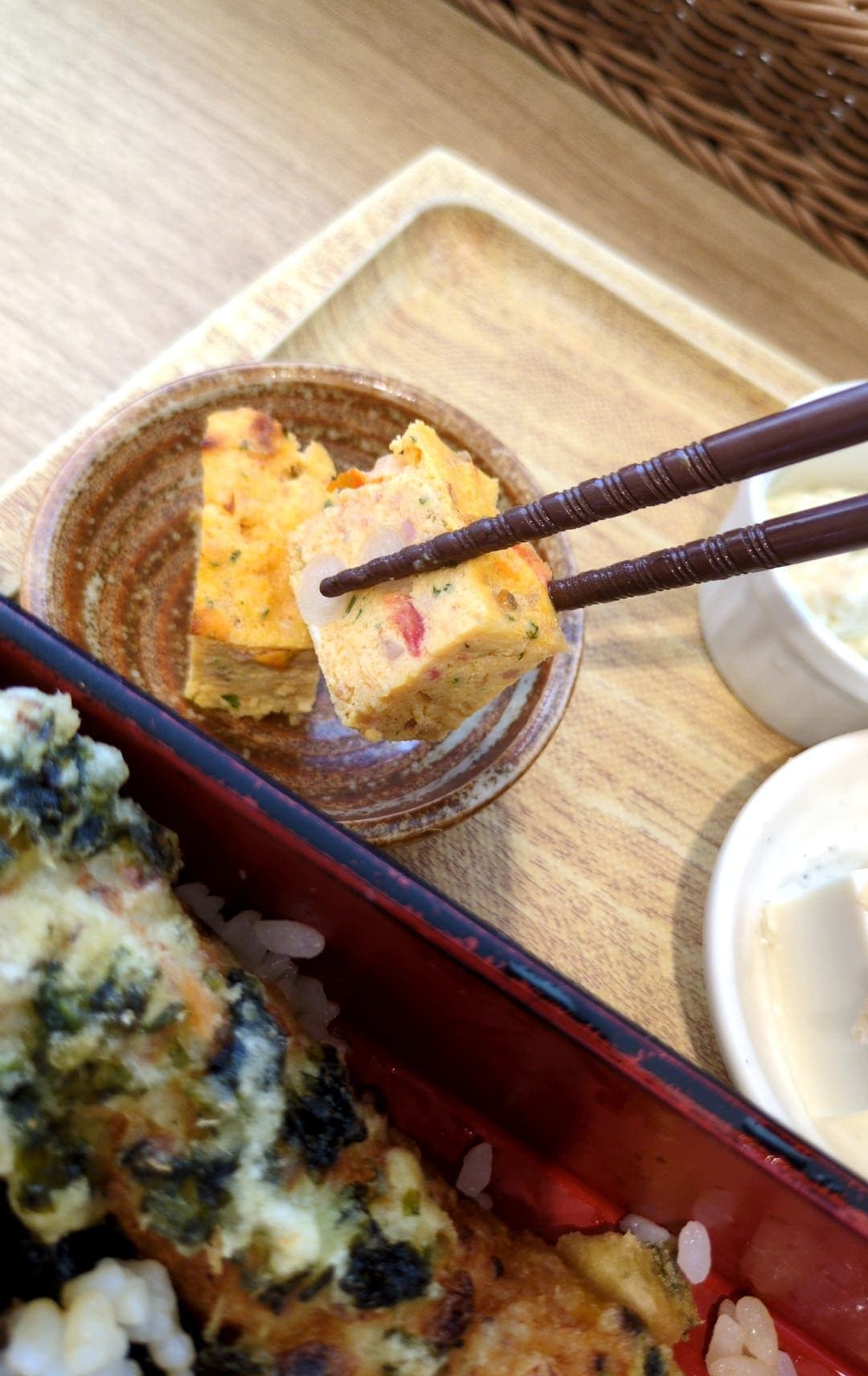 レストランみなと食堂　極海苔弁定食　卵焼き