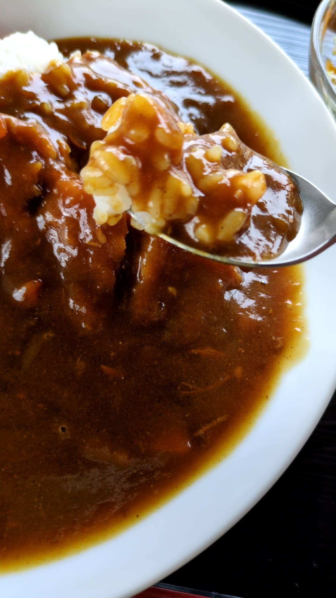 箱根 湖尻茶屋 カツカレー食べる2