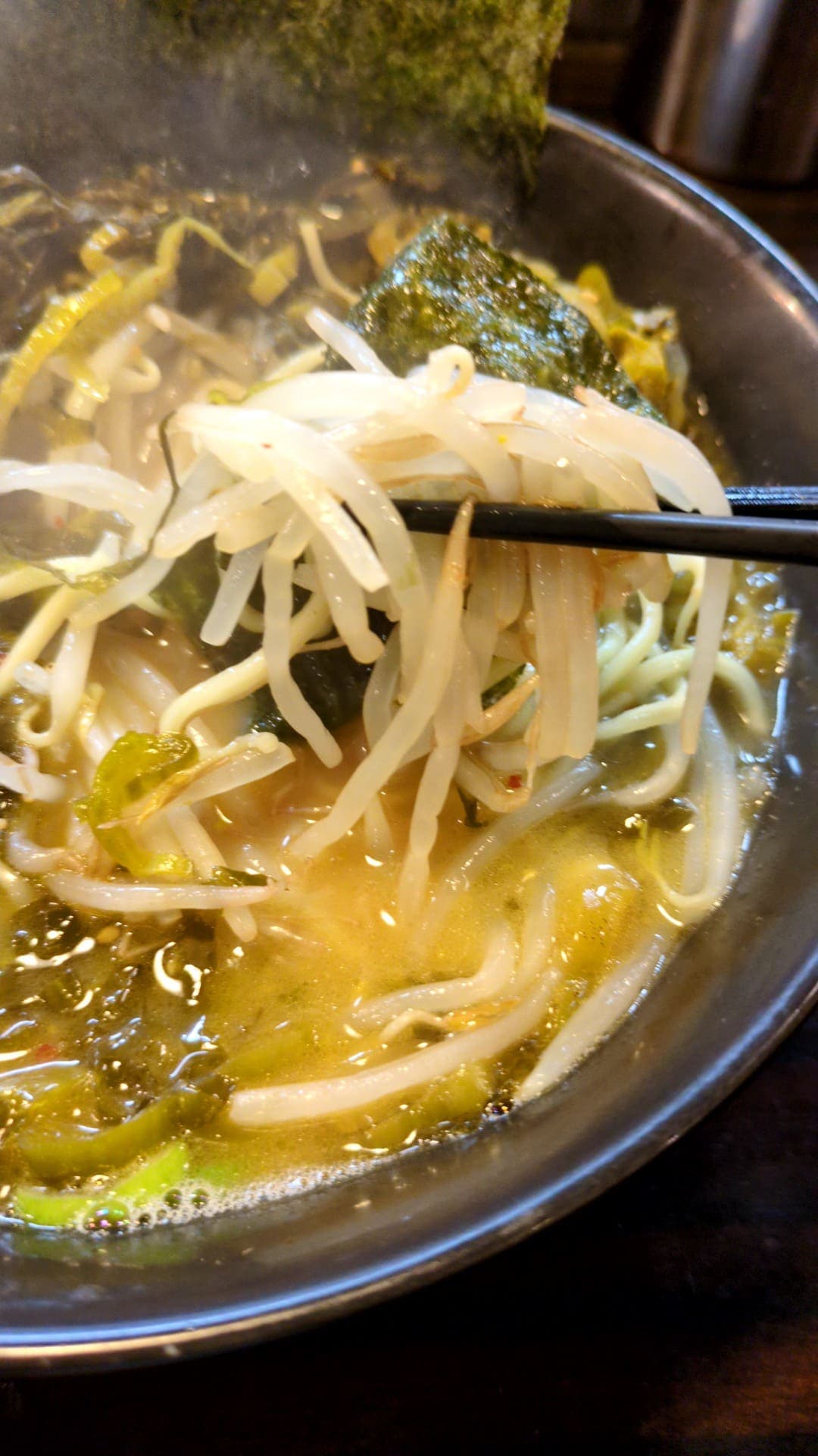 ラーメン道楽　高菜ラーメン　もやし