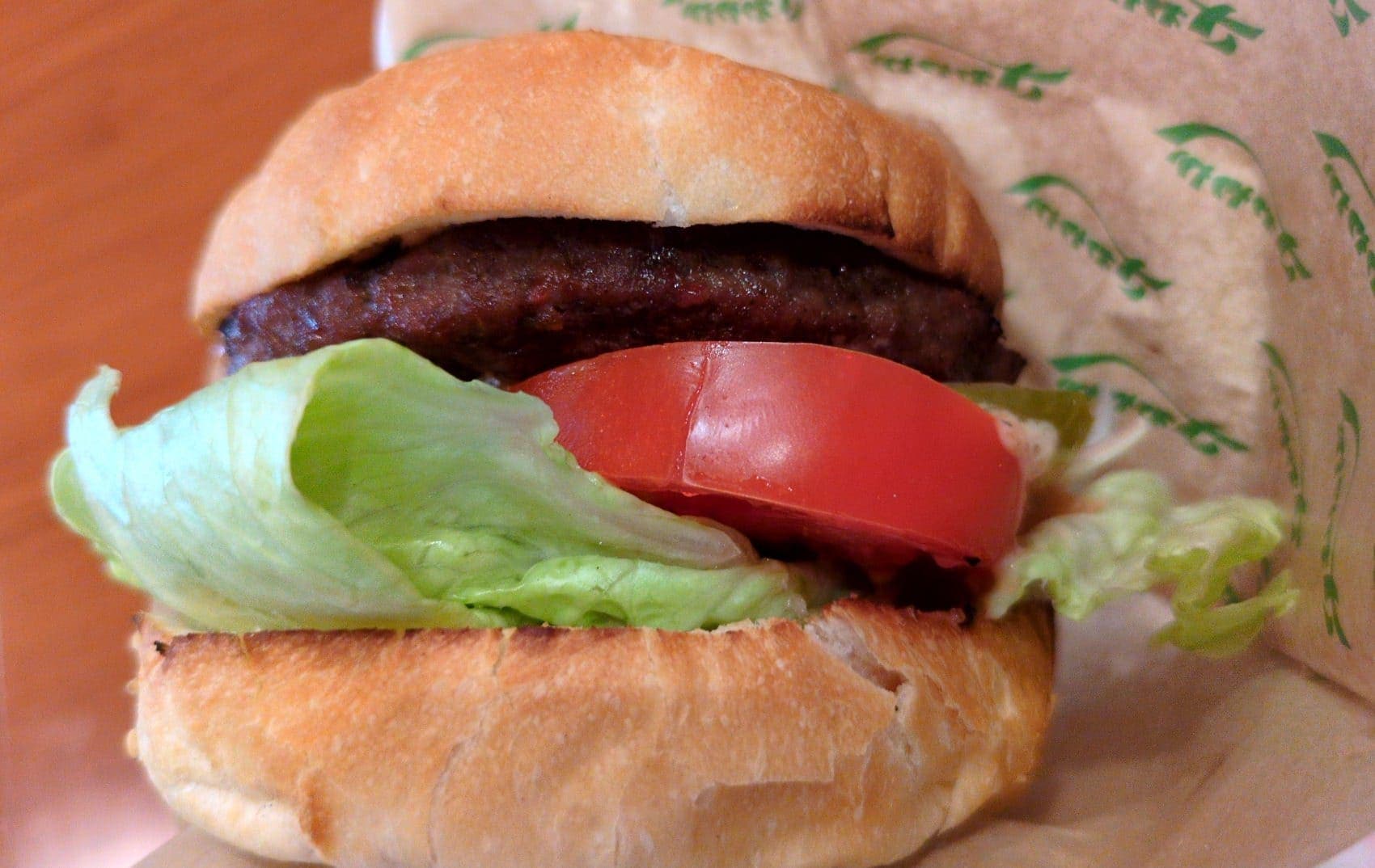 炭火レストラン 炭焼きハンバーガー 食べる