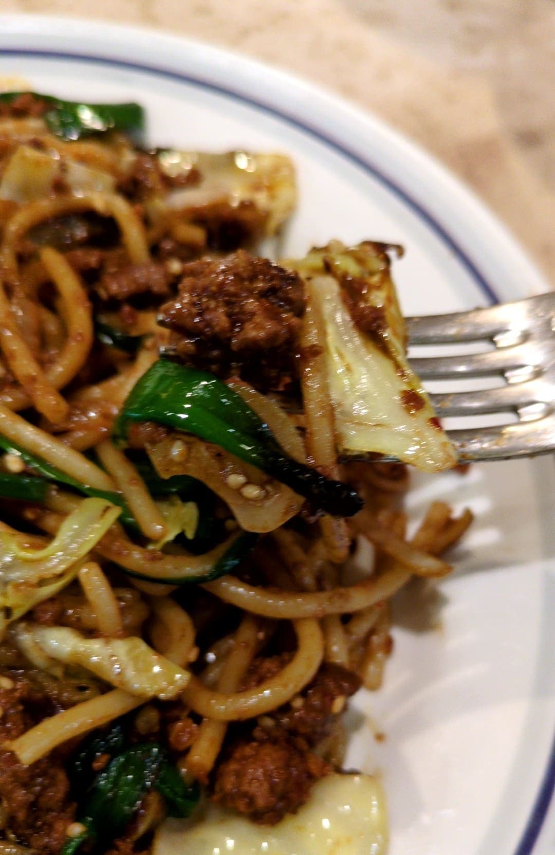 関谷スパゲティ　みそミート　食べる5