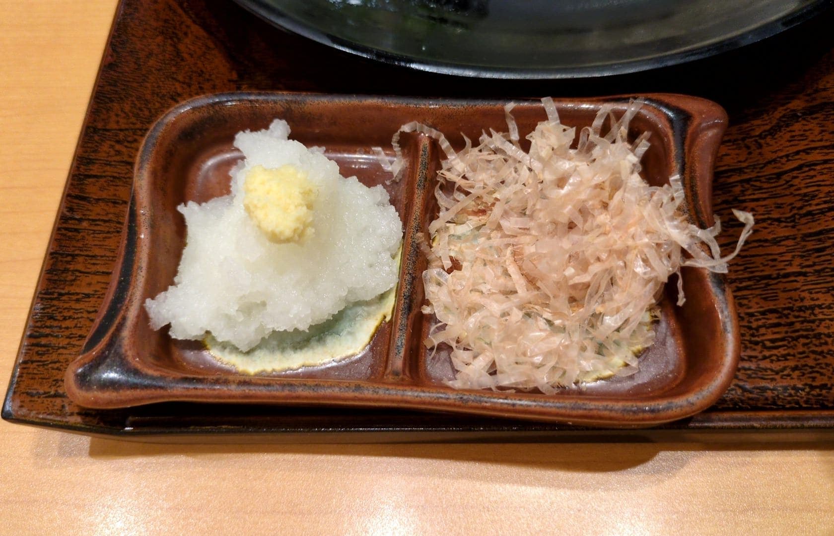 JFA夢フィールド 幕張温泉 湯楽の里　蕎麦湯の湯豆腐　薬味