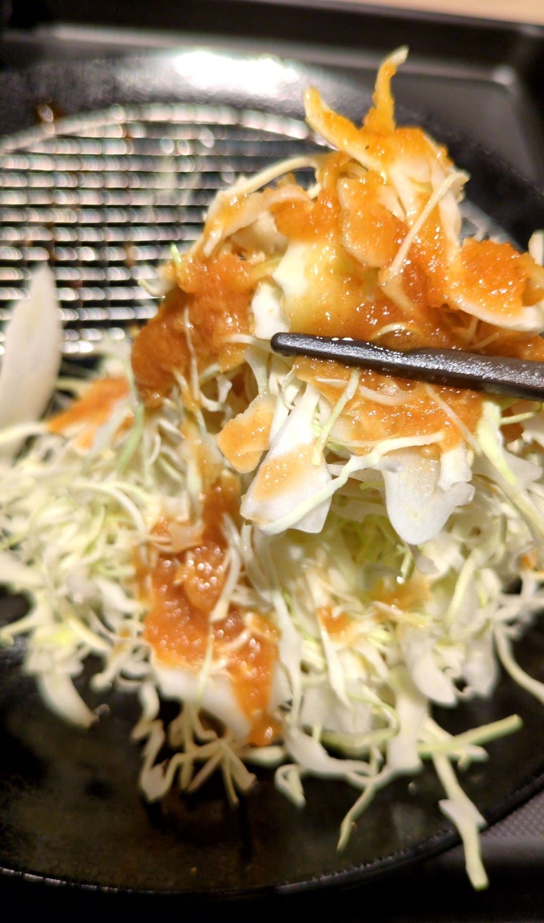 松のや　牛サーロインかつ定食　キャベツ