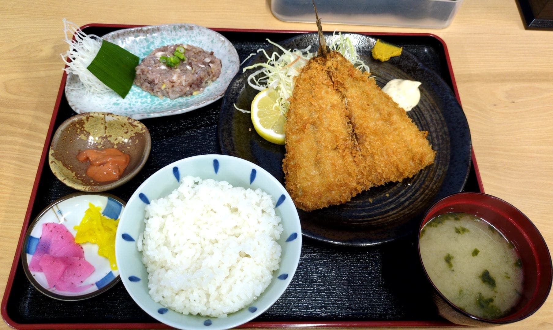 道の駅 ちくら潮風王国 せん政水産 てっぱつあじのフライとなめろう定食