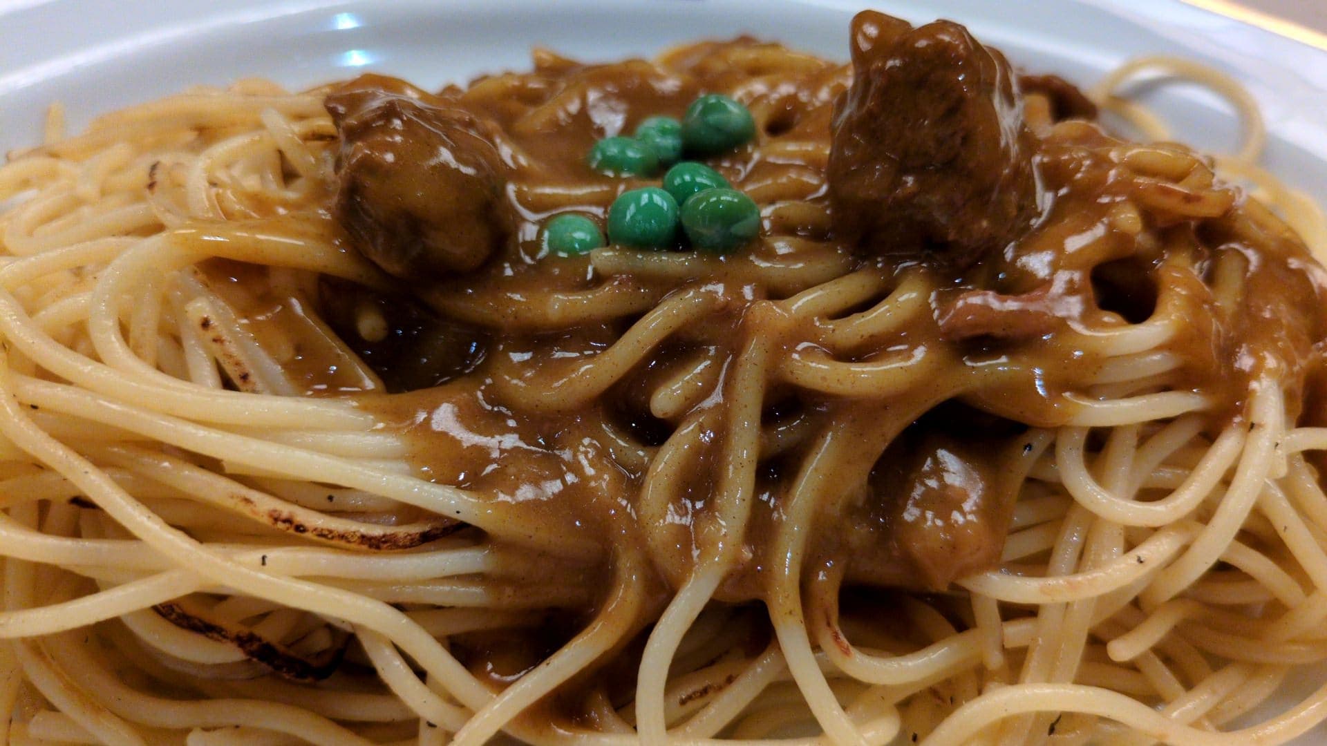 インデアンカレー　インデアンスパゲッティ　グリンピース