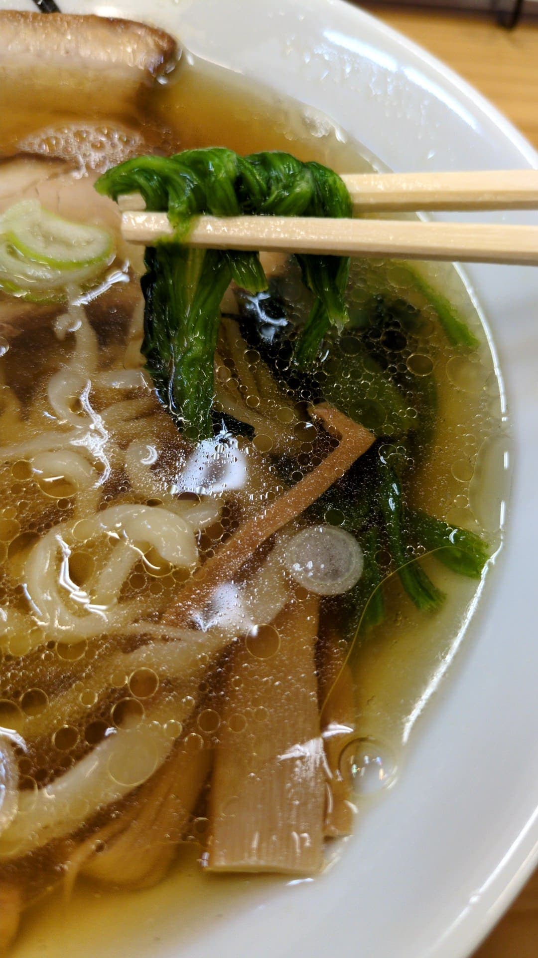 麺屋たかひろ　佐野ラーメン　ほうれん草