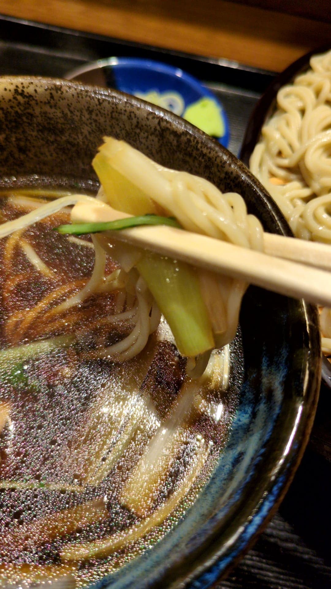 北品川 砂場 鴨せいろ　ネギ