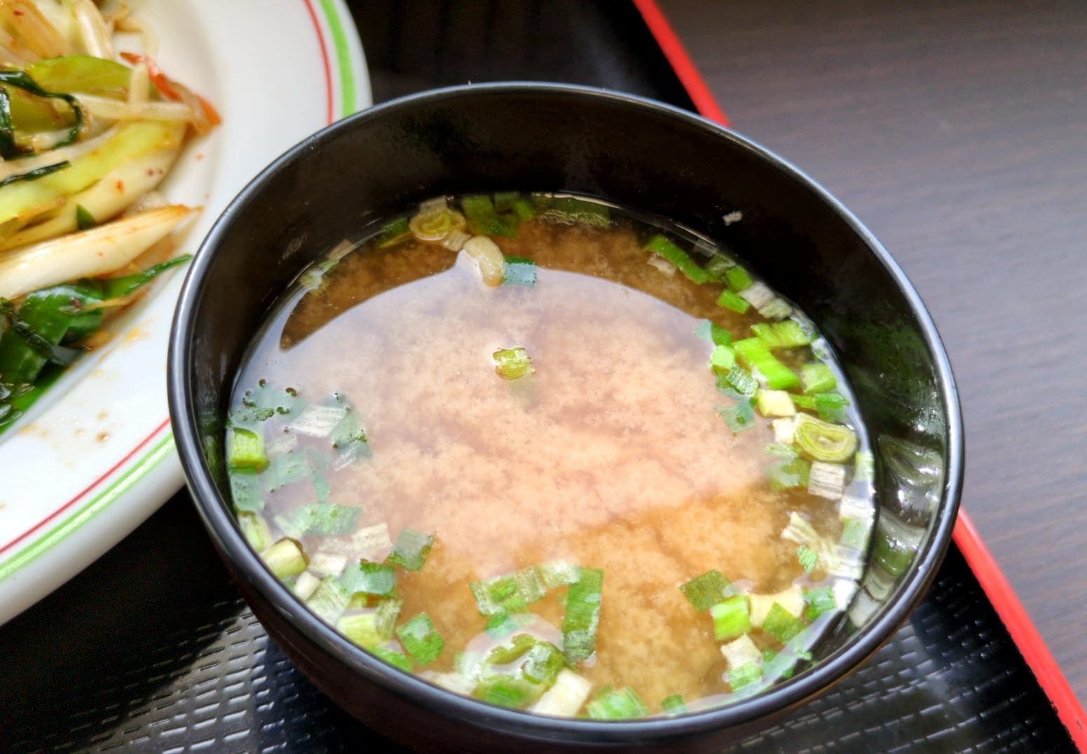 関越自動車道 寄居PA下り 深谷ねぎスタミナポークソテー 味噌汁